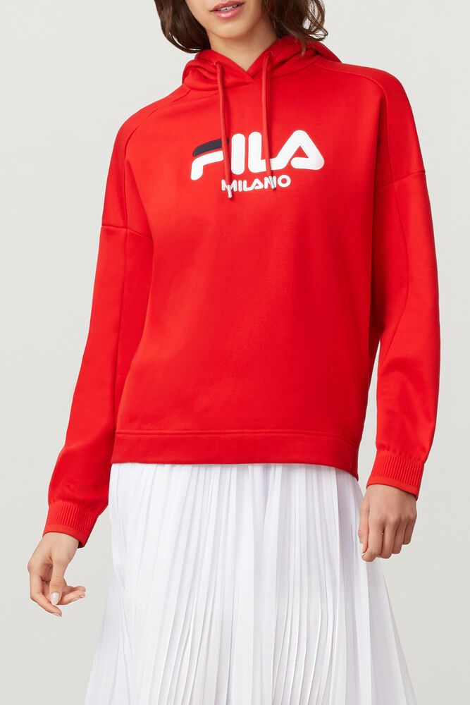 Fila Hoodie Womens Red Milano - Ireland 36854-PEQS